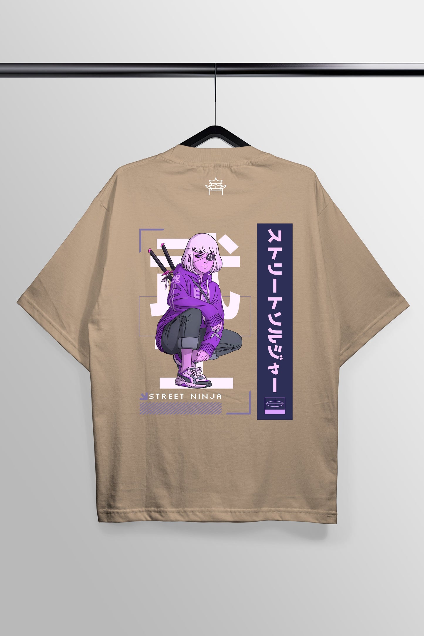 Street Ninja Peach Oversized Tee