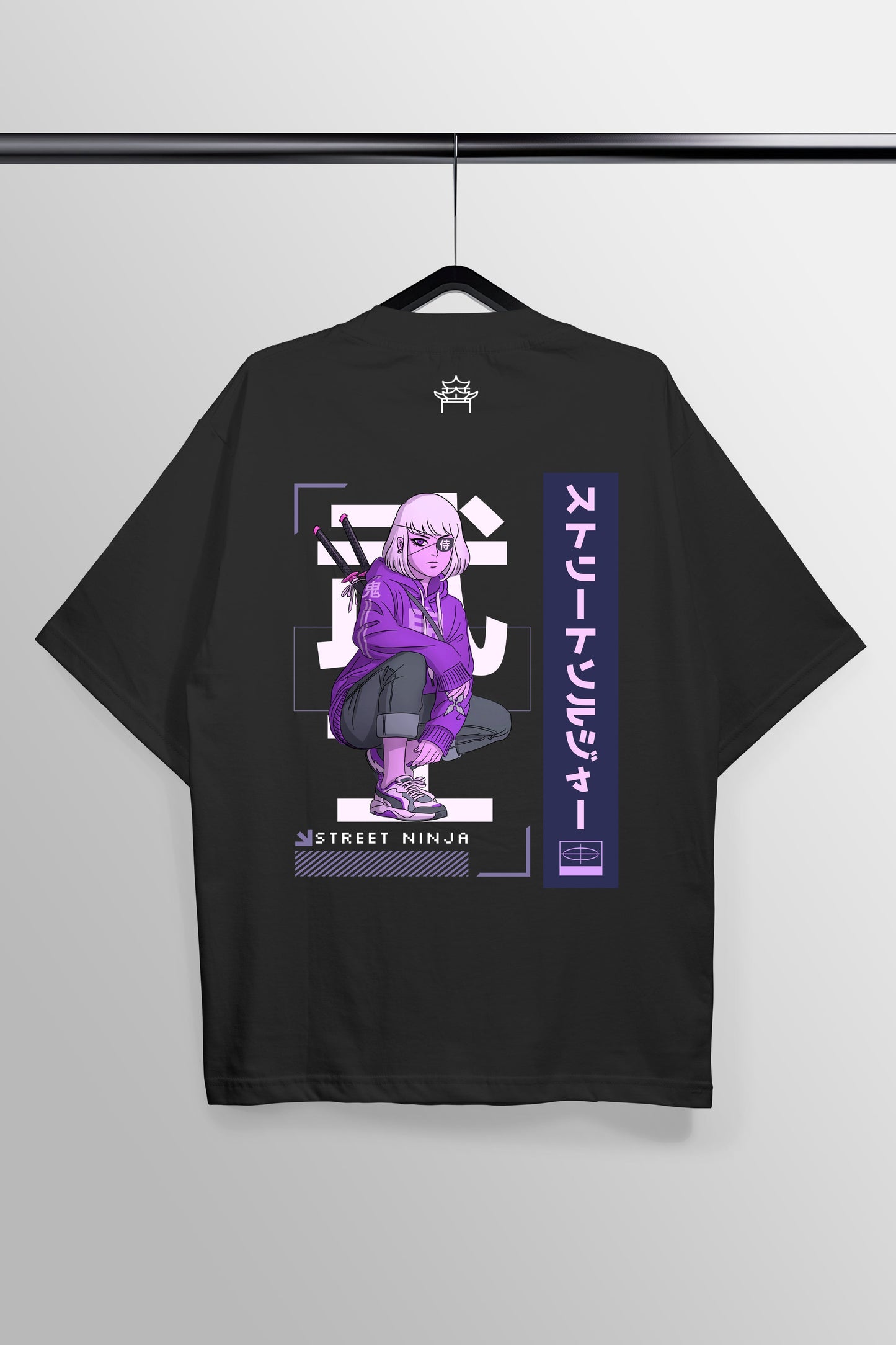 Street Ninja Black Oversized Tee