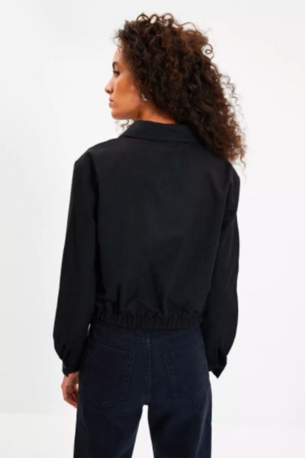Black Full Sleeve Elasticated Top