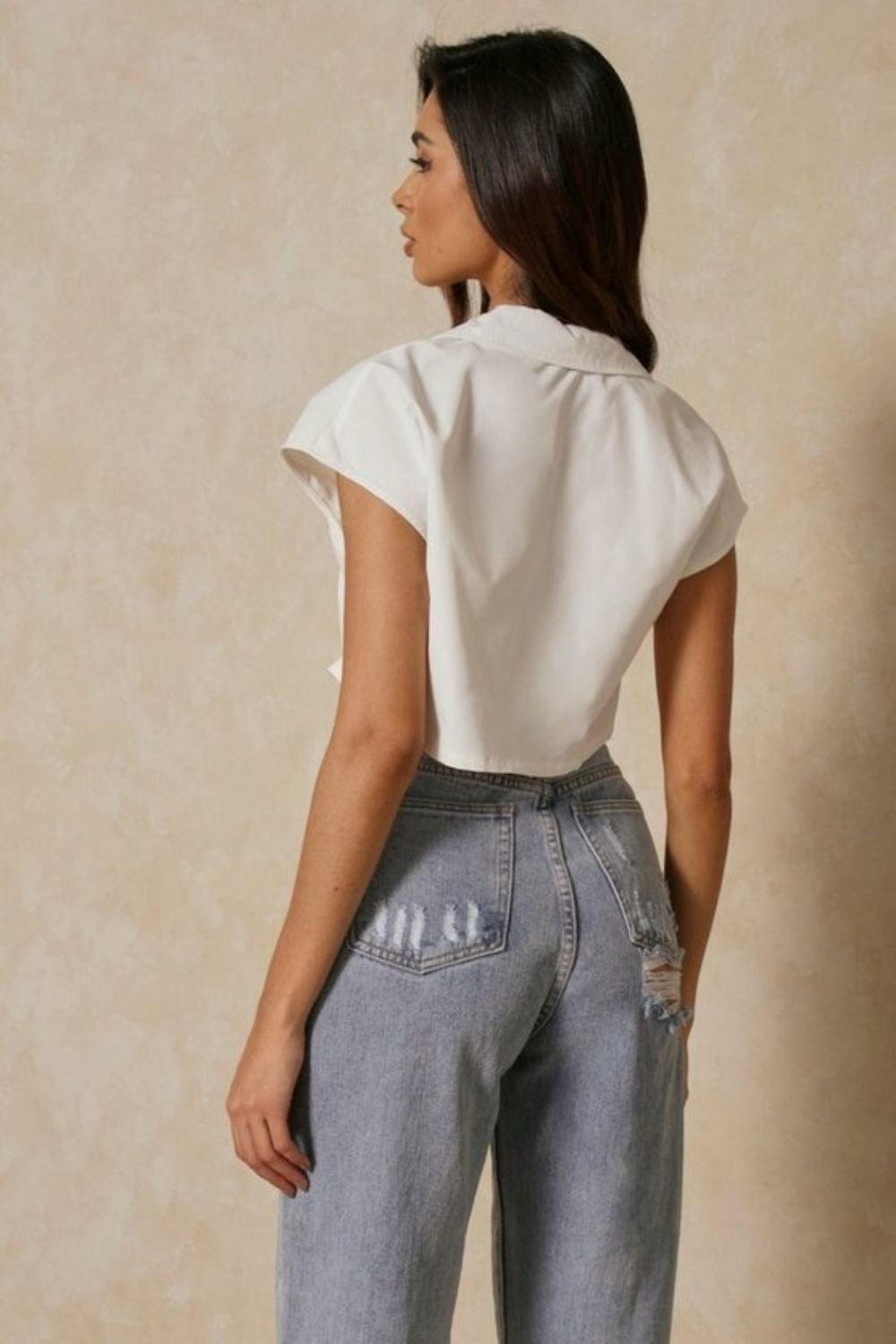 Boxy Short Sleeves White Top