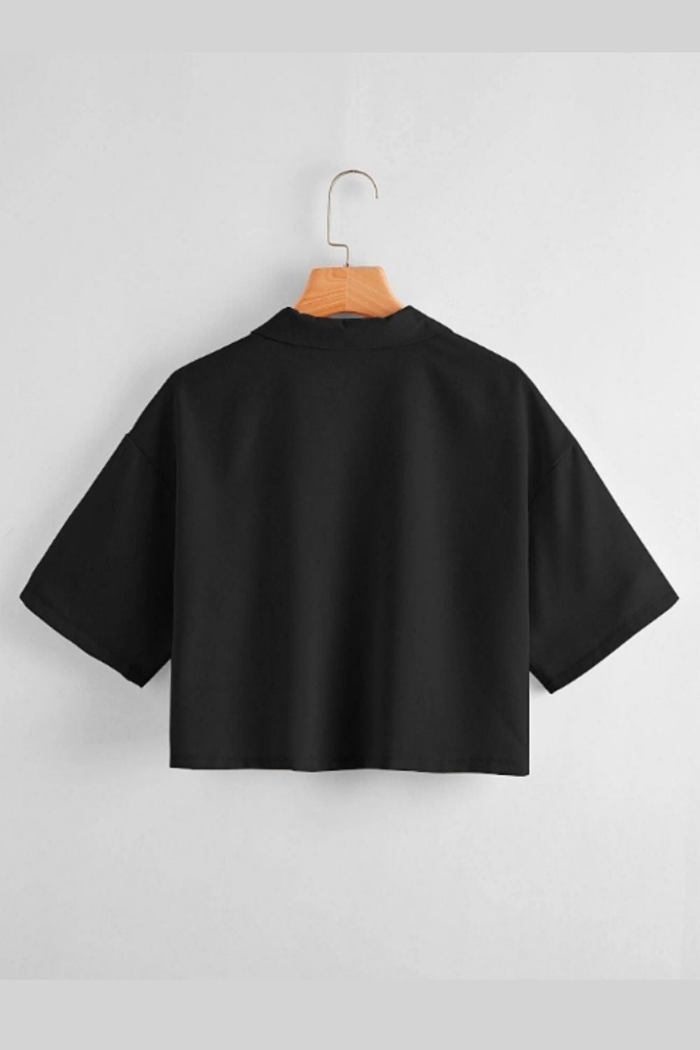 Lapel Neck Blouse Black