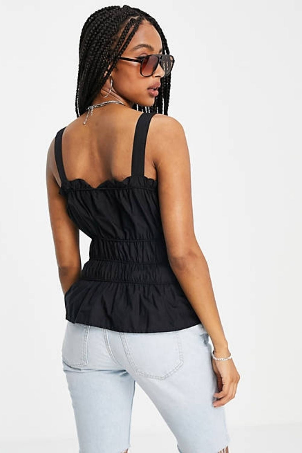 Poplin Corset Cami In Black