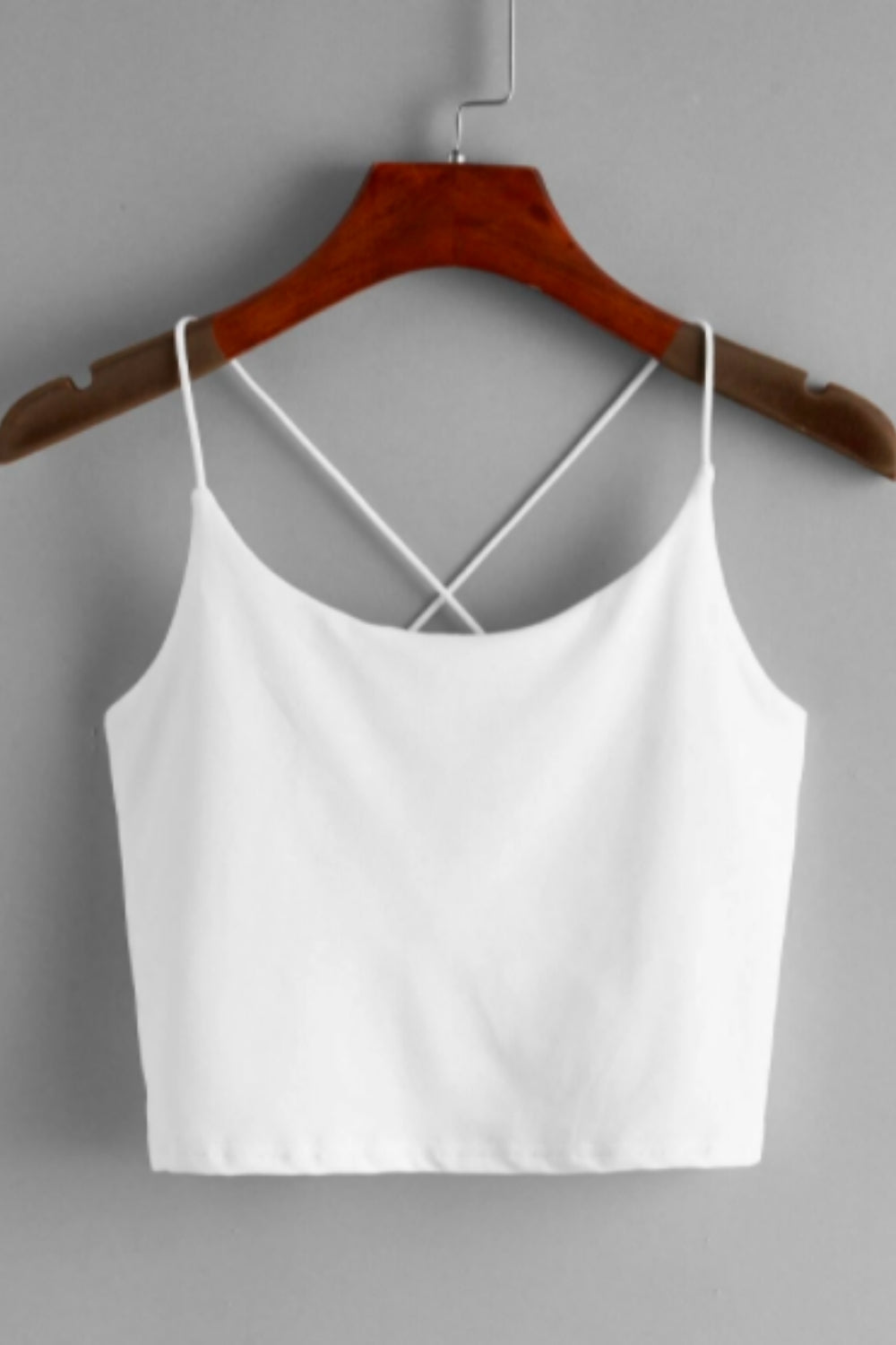 Solid Criss Cross Spaghetti Strap Cami Top – Styched Fashion