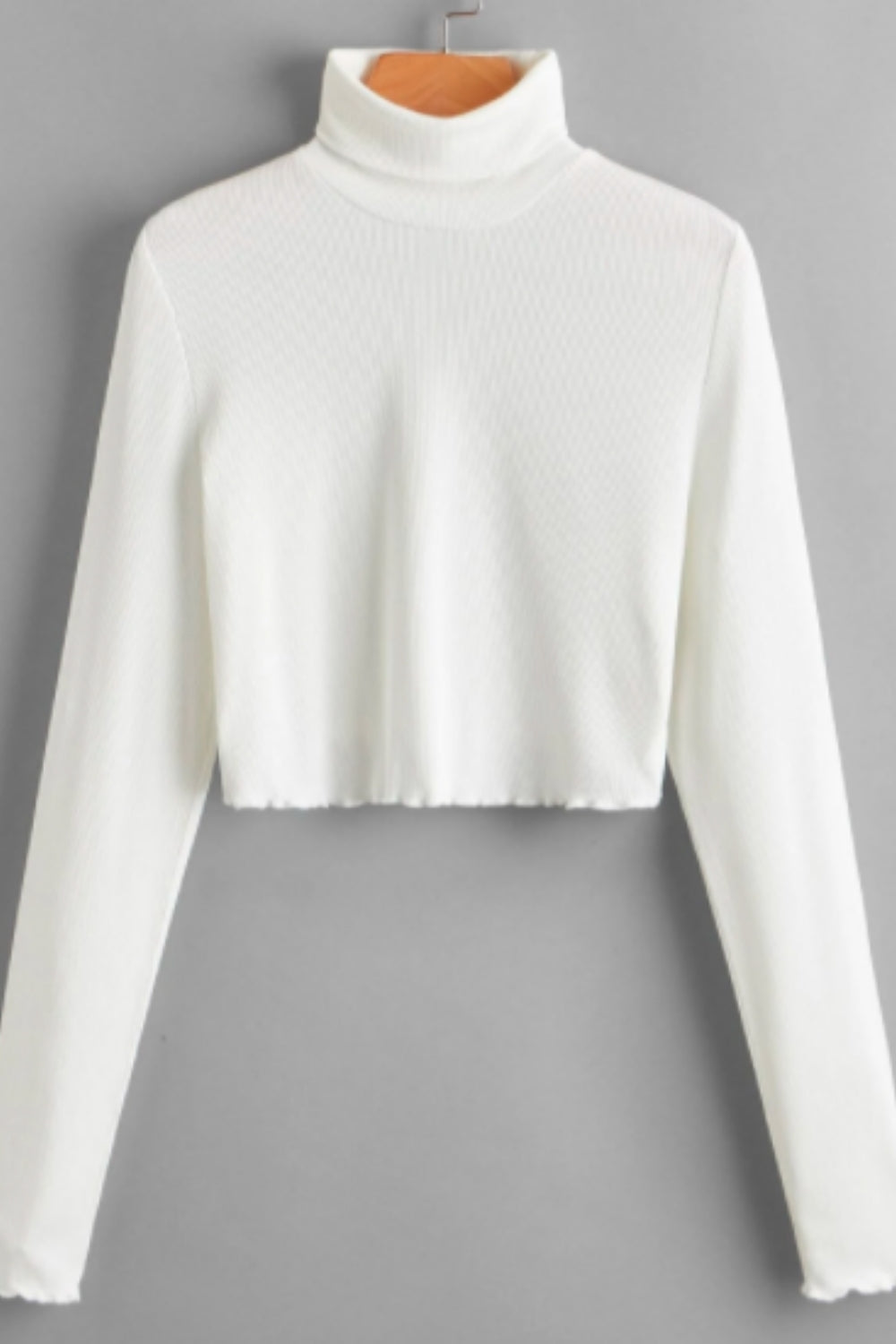 Turtle Neck Lettuce Edge Top – Styched Fashion