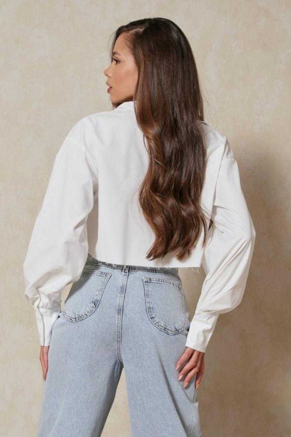 White Shirt Top With Full Sleeves