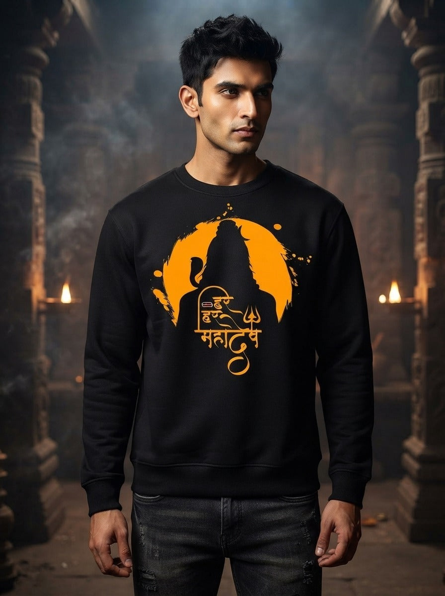 Har Har Mahadev Black Sweatshirt