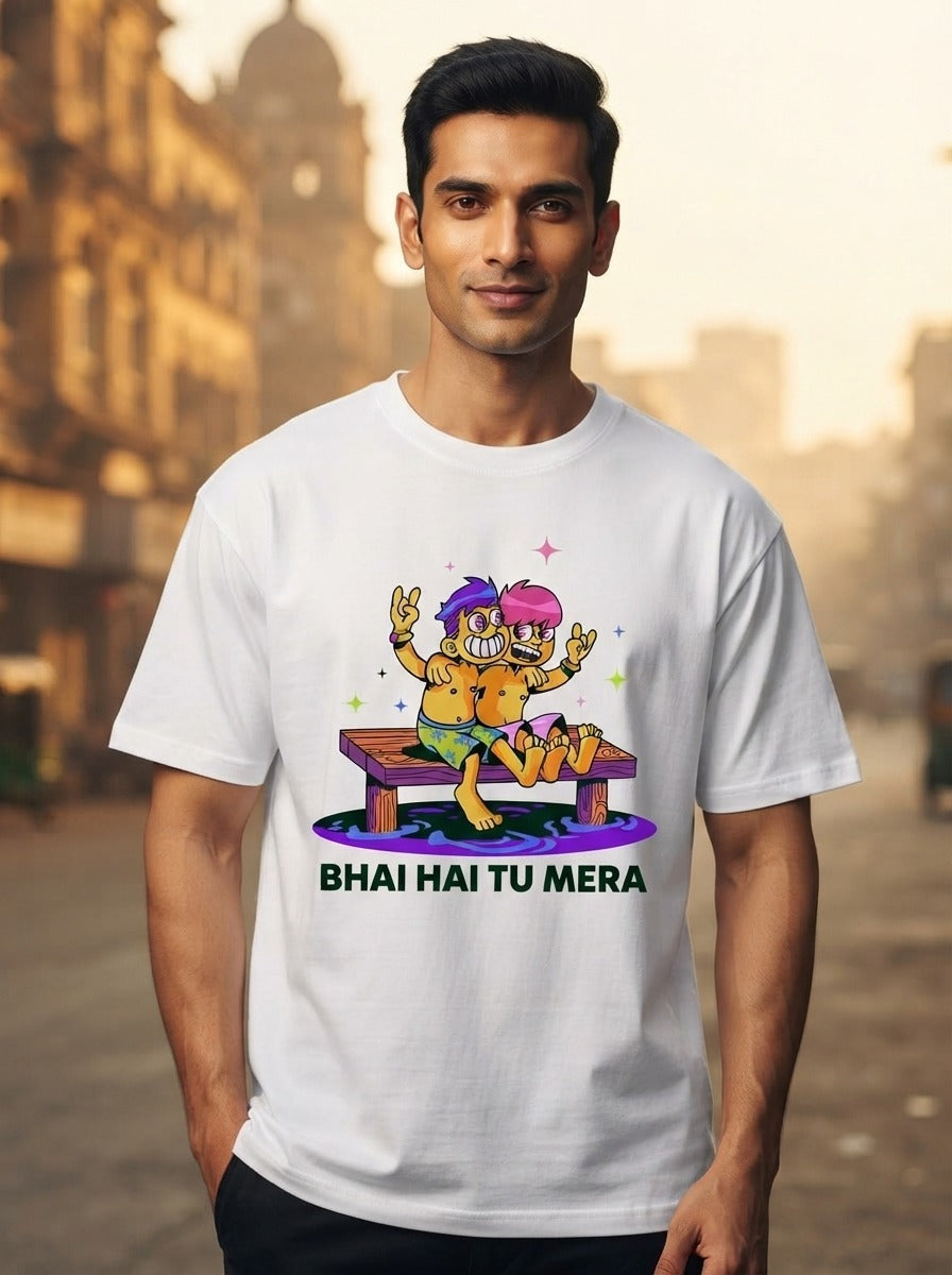 Bhai Hai White Oversized Tee
