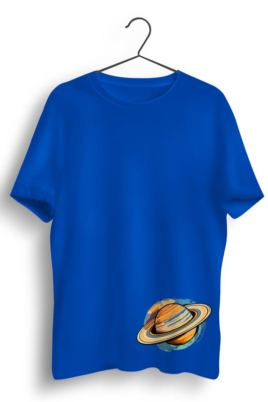 Saturn Graphic Printed Blue Tshirt
