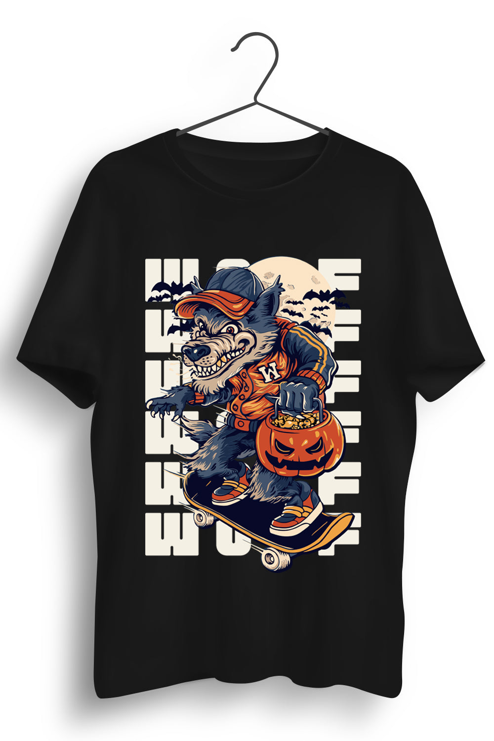 Wolf Graphic Printed Black Tshirt – Styched Fashion