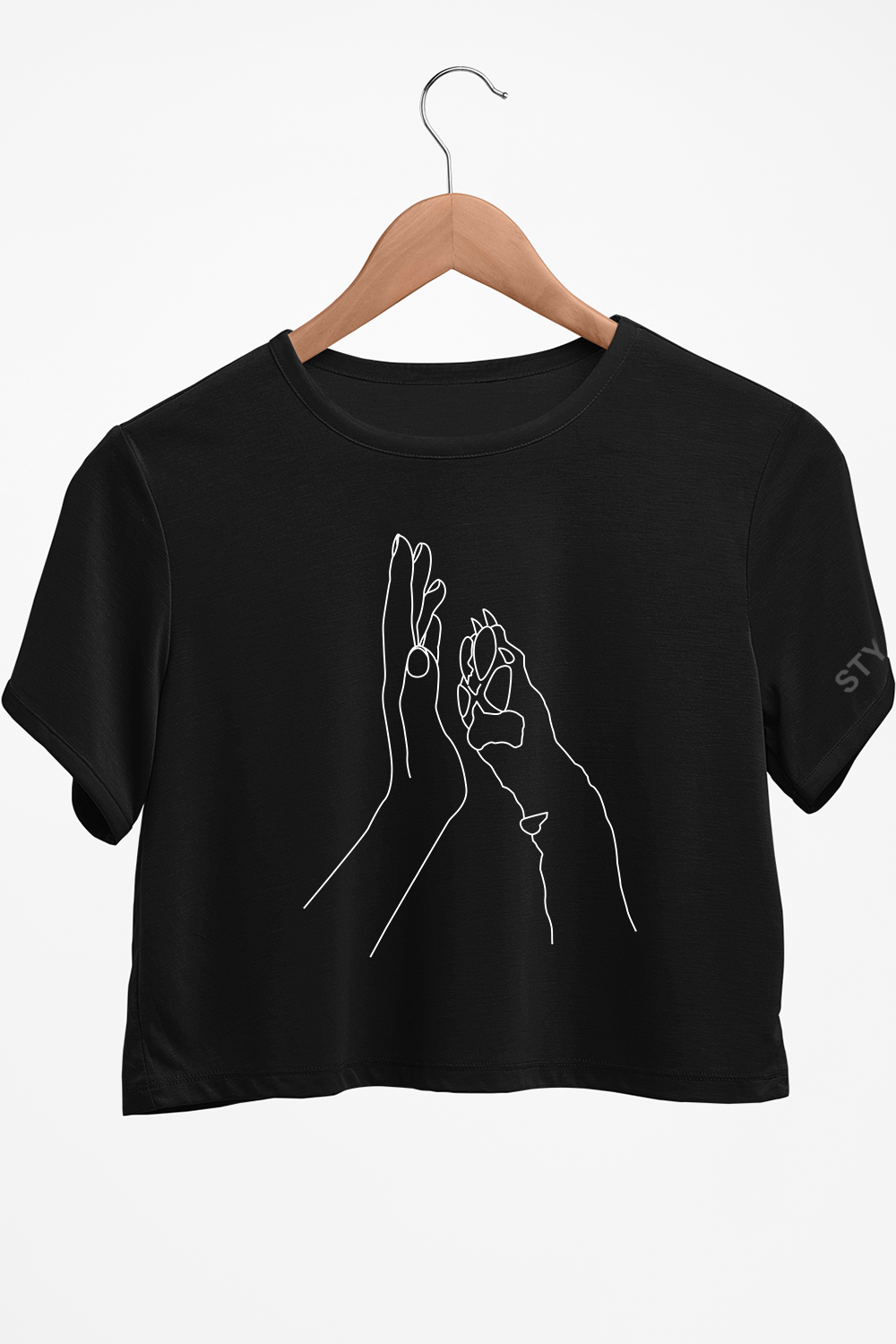 BFF Graphic Printed Black Crop Top