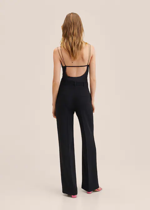 Black Wide Leg Suit Trouser