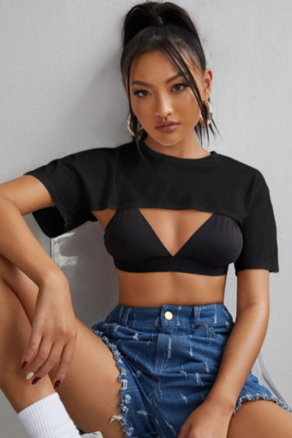 Boxy super crop top without bra – Styched Fashion