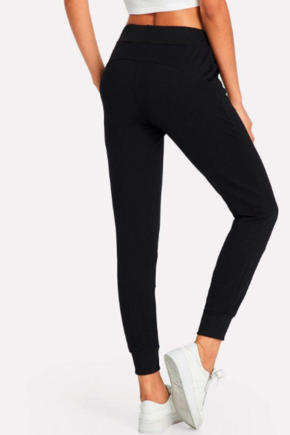 Contrast Striped Drawstring Waist Trousers