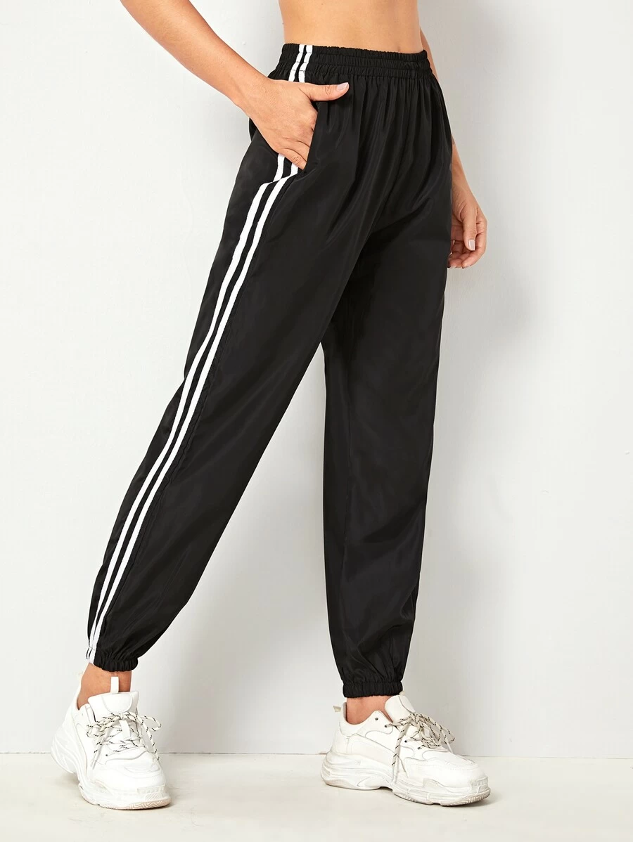 Sweatpants side stripe sales