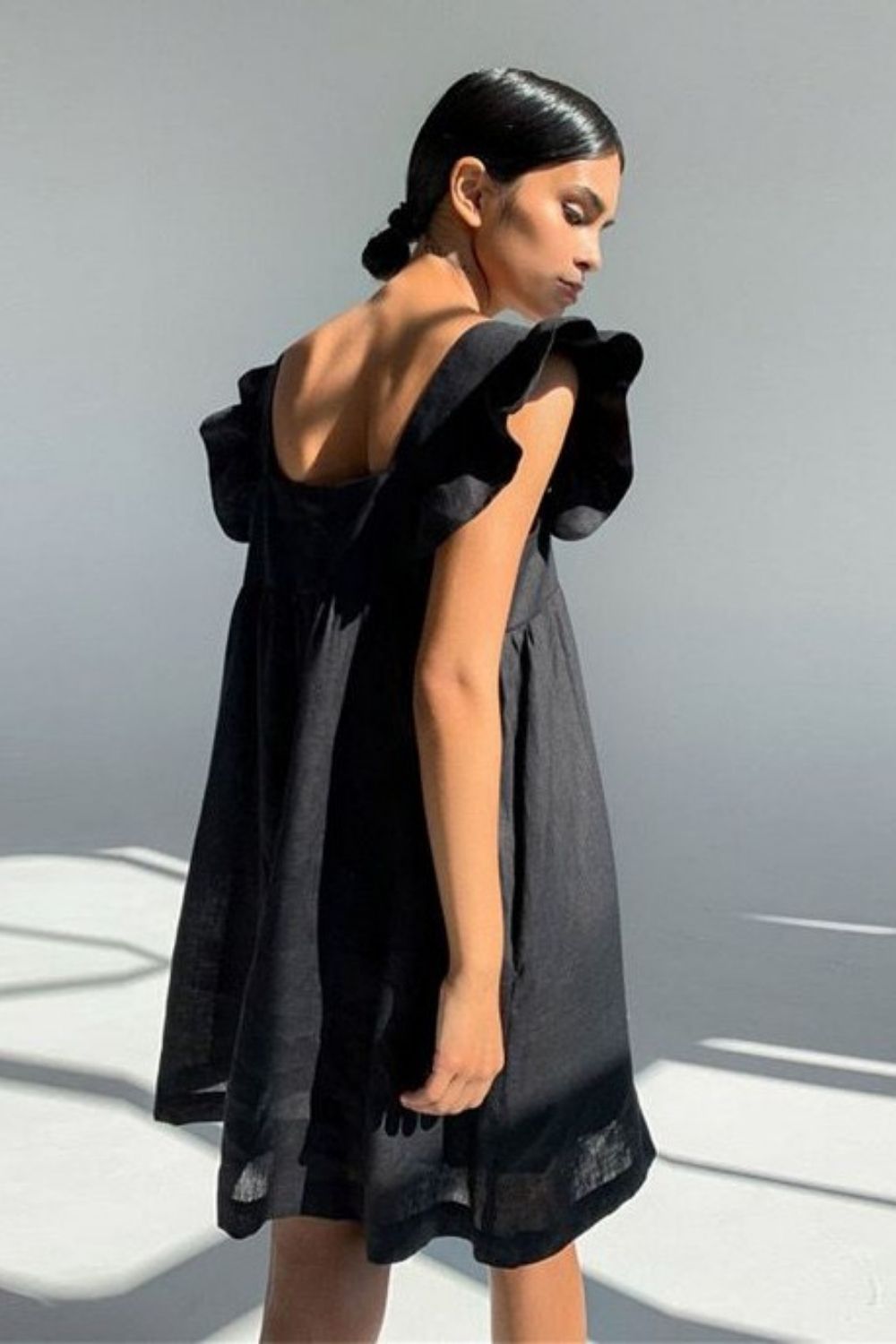 Guess Black Square Neck Mini Dress