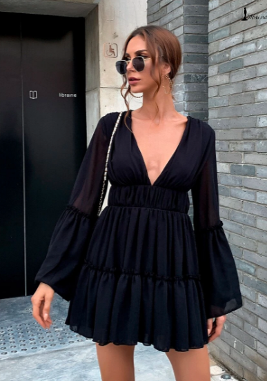Plunge neck dress – Styched Fashion