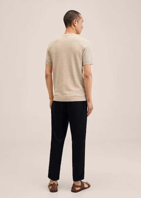 Drawstring Straight Denim Trouser