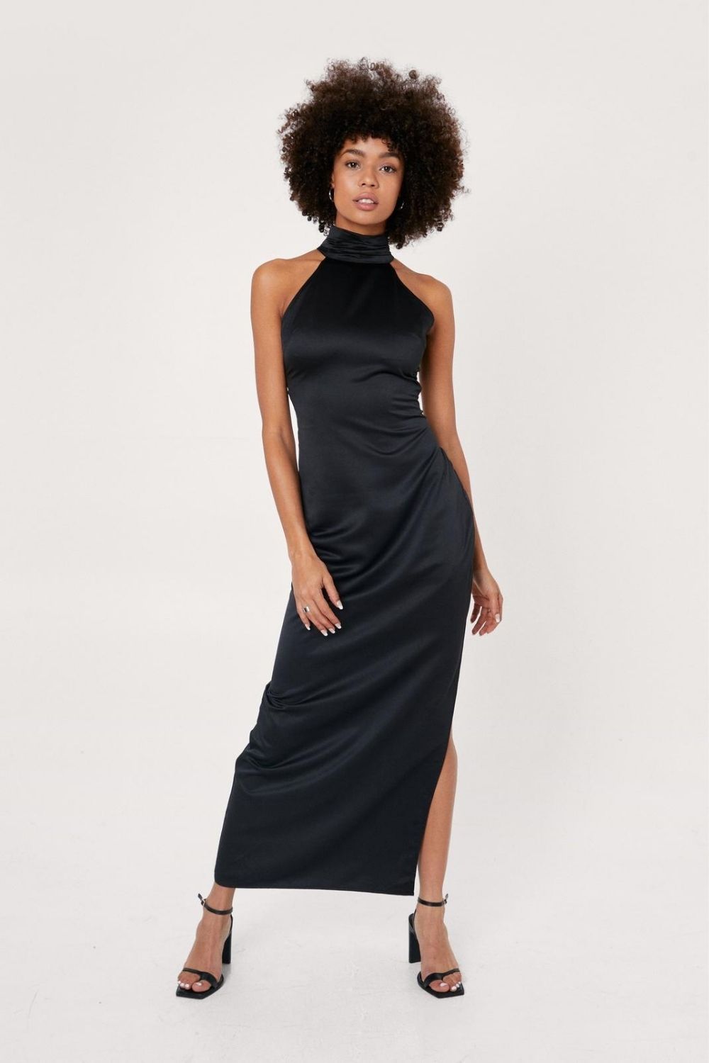 Black Halter Neck Little Black Silk Dress Wedding Guest Dress Satin Halter Top Halter Black Maxi Dress Mini Dress Gown Black Satin Halter Black Halter Neck Little Black Silk Dress Wedding Guest Dress Satin Halter Top Halter Black Maxi Dress Mini Dress Gown Black Satin Halter
