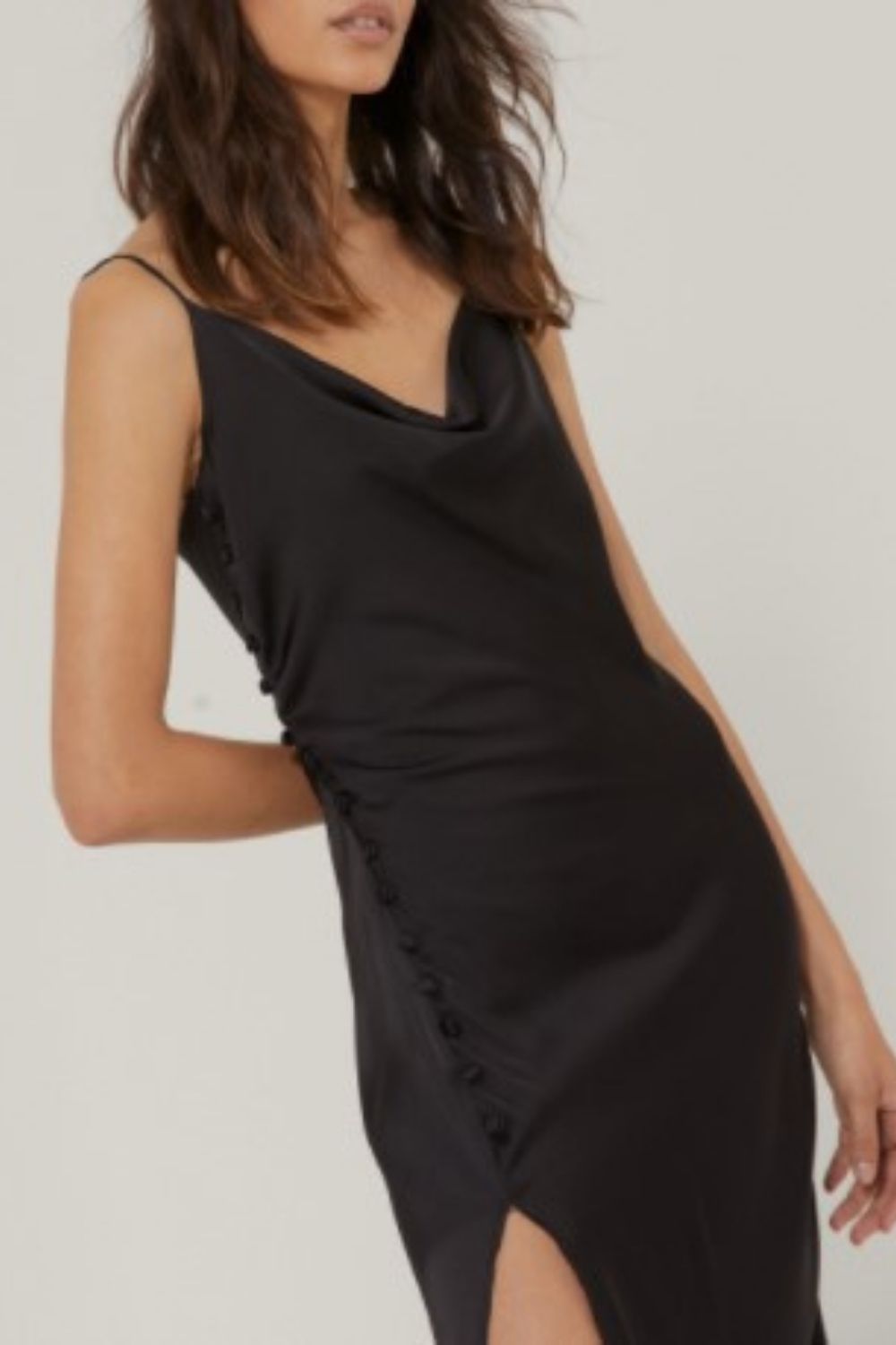 Camisole Dress Zara Slip Dress With Slits Zara Black Satin Maxi