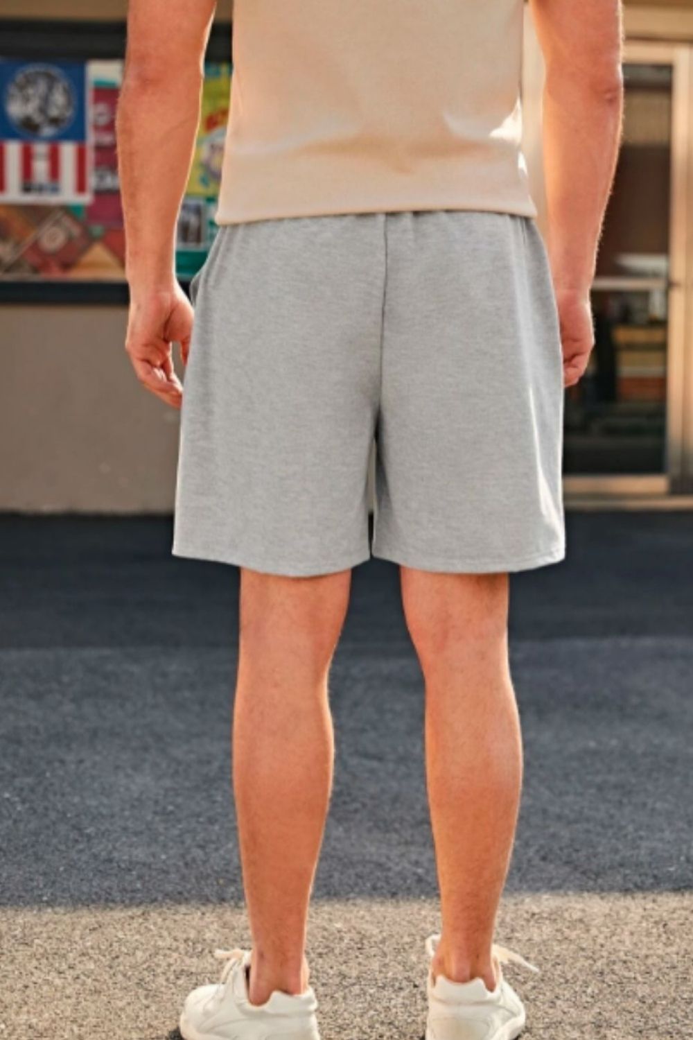 Slant Pockets Drawstring Bermuda Shorts