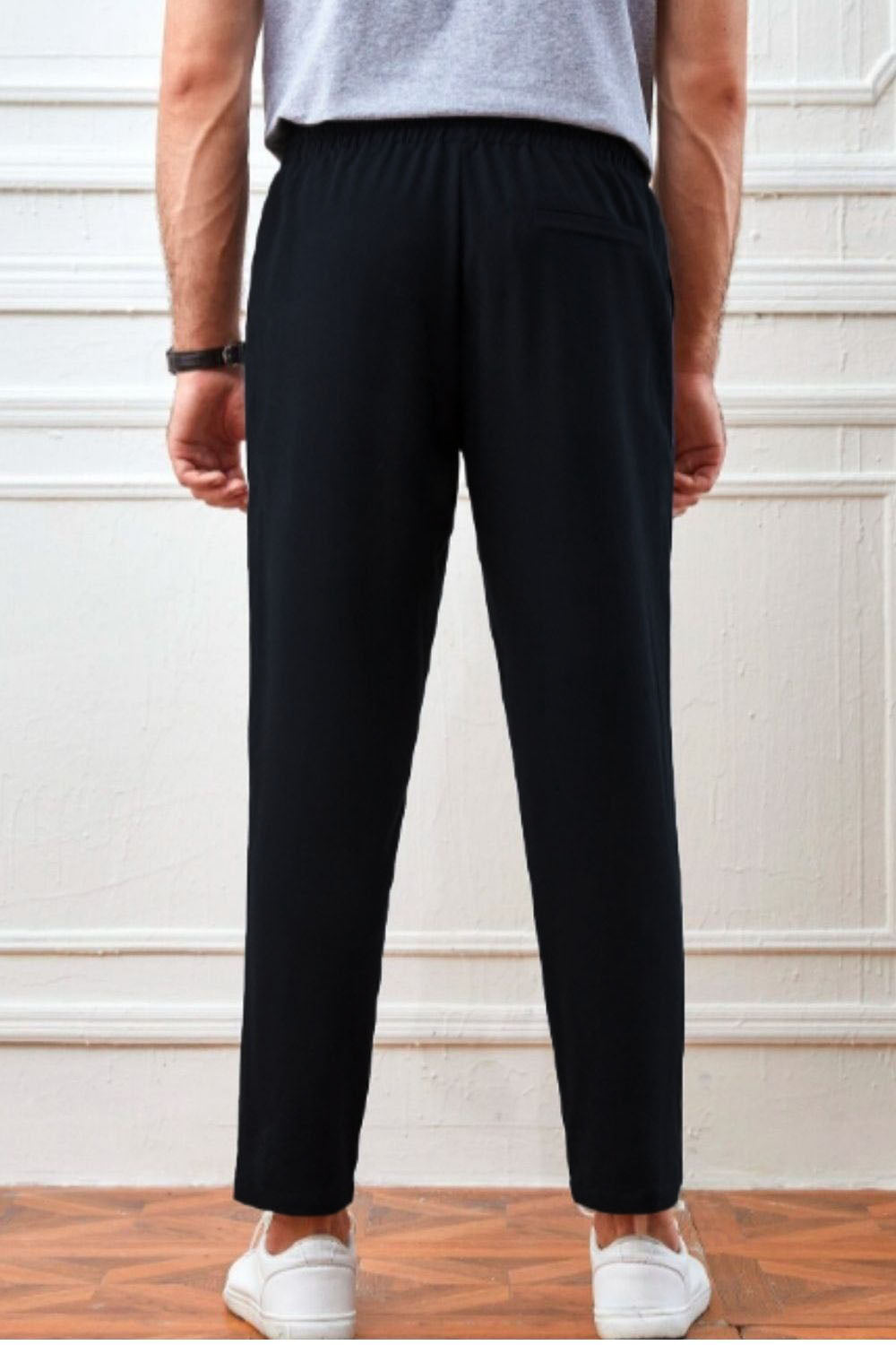 Solid Pocket Front Trousers