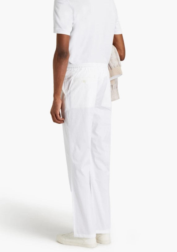 White Cotton-Poplin Pants
