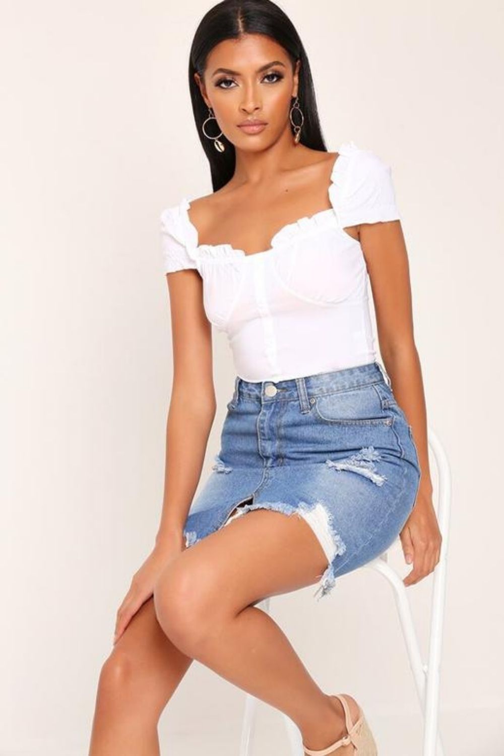 Sweetheart neckline halter neck top – Styched Fashion