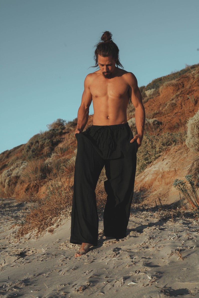 YUGI Black Mens Cotton Yoga Pants – Styched Fashion