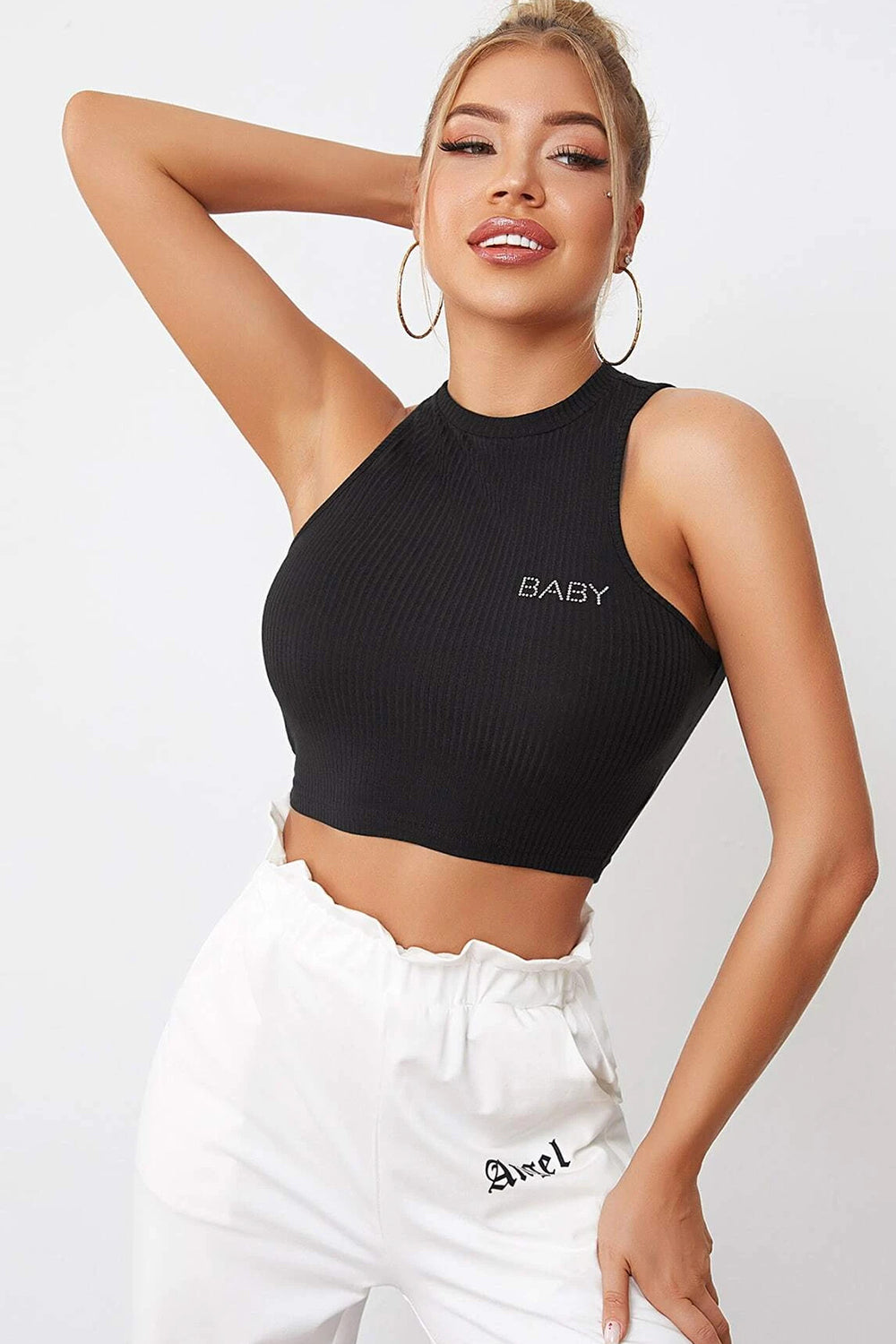 Crop Tank Top Black – Styched Fashion