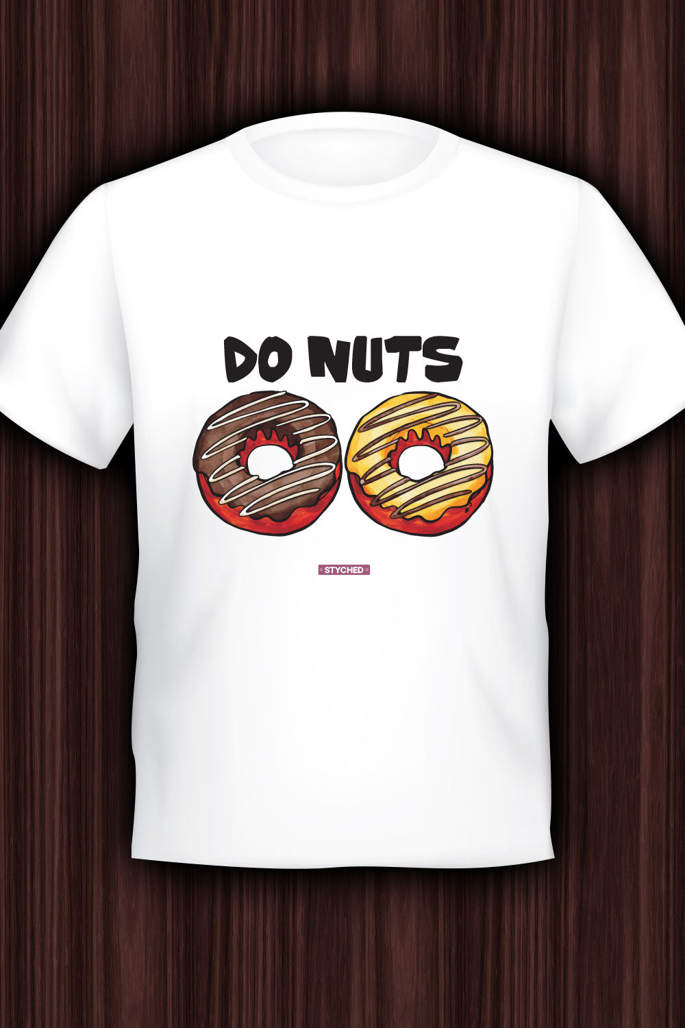 Do (Two) Nuts - Quirky Graphic T-Shirt White Color