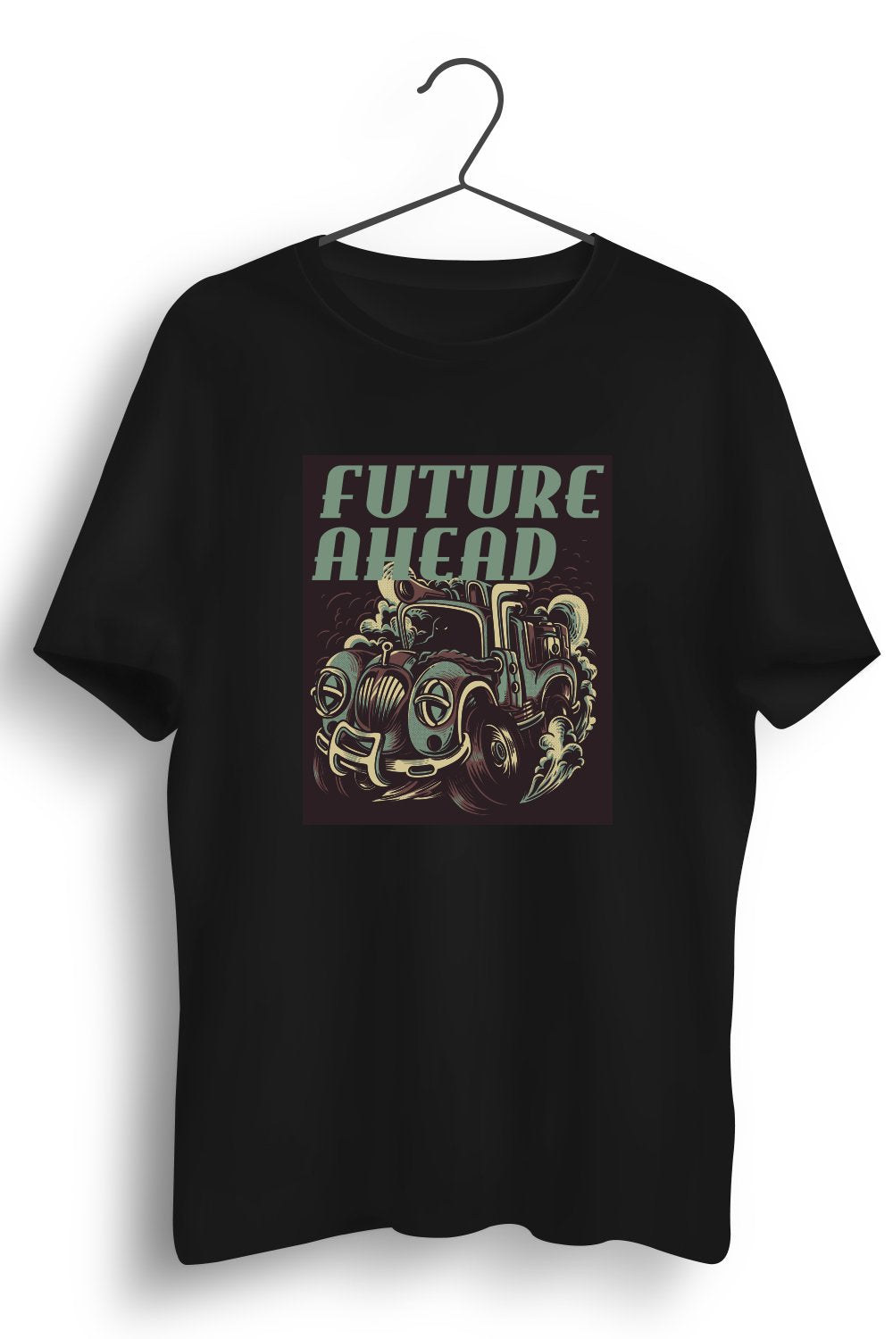 Future Ahead Graphic Printed Black Tshirt