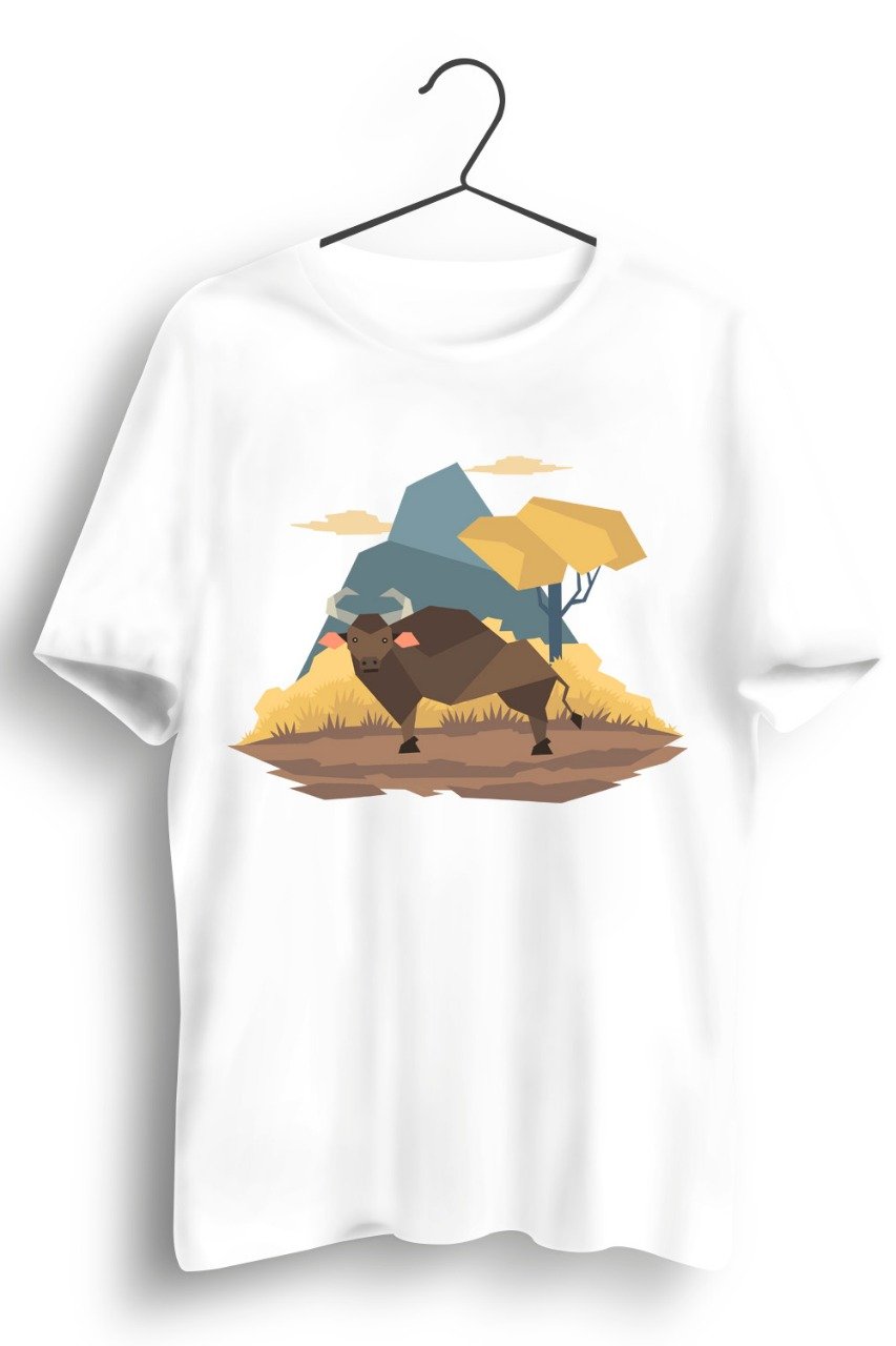 Gaur Graphic Printed White Tshirt