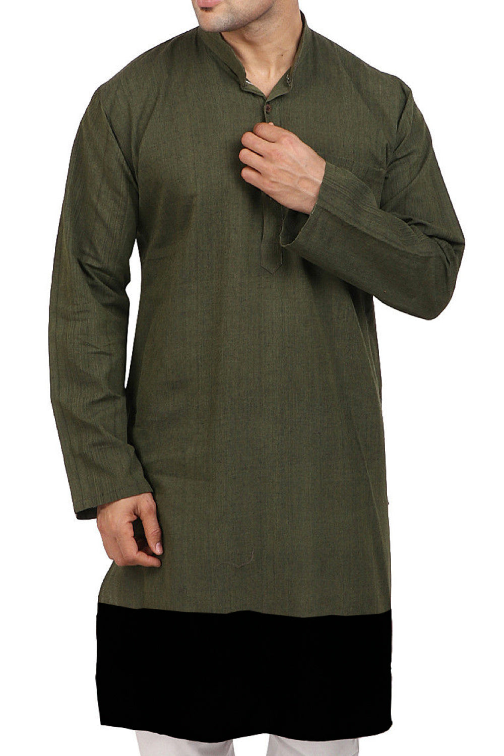 James Mens Olive Green Kurta