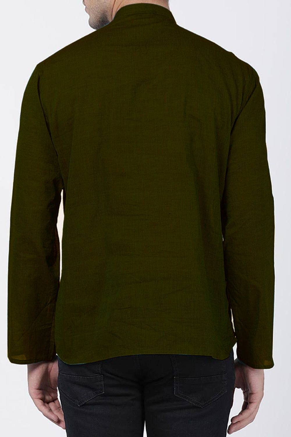 Kevin Mens Olive Green Ethnic Shirt