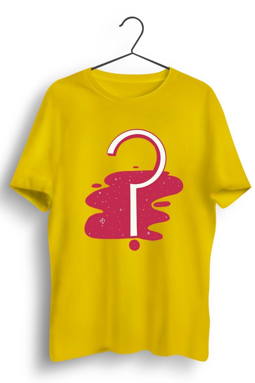 Question Graphic Printed Yellow Tshirt