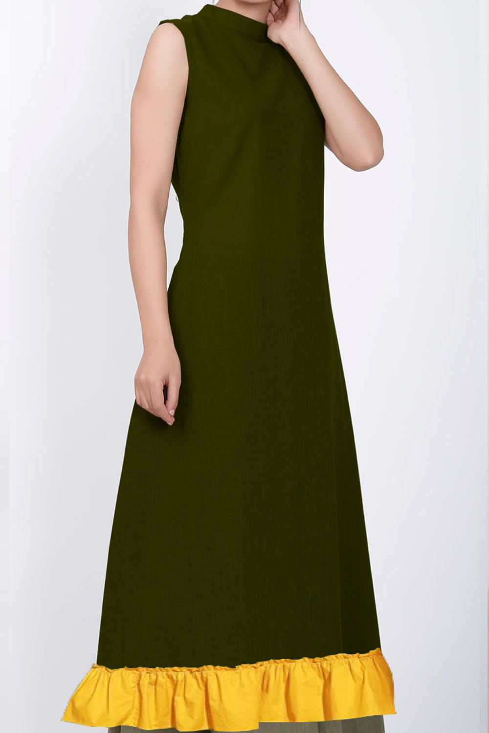 Raghavi Olive Green Smart Kurta