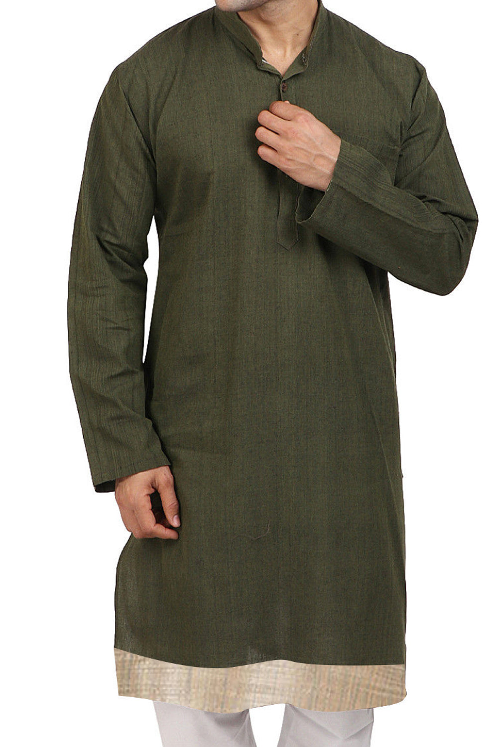 Ramos Mens Olive Green Kurta