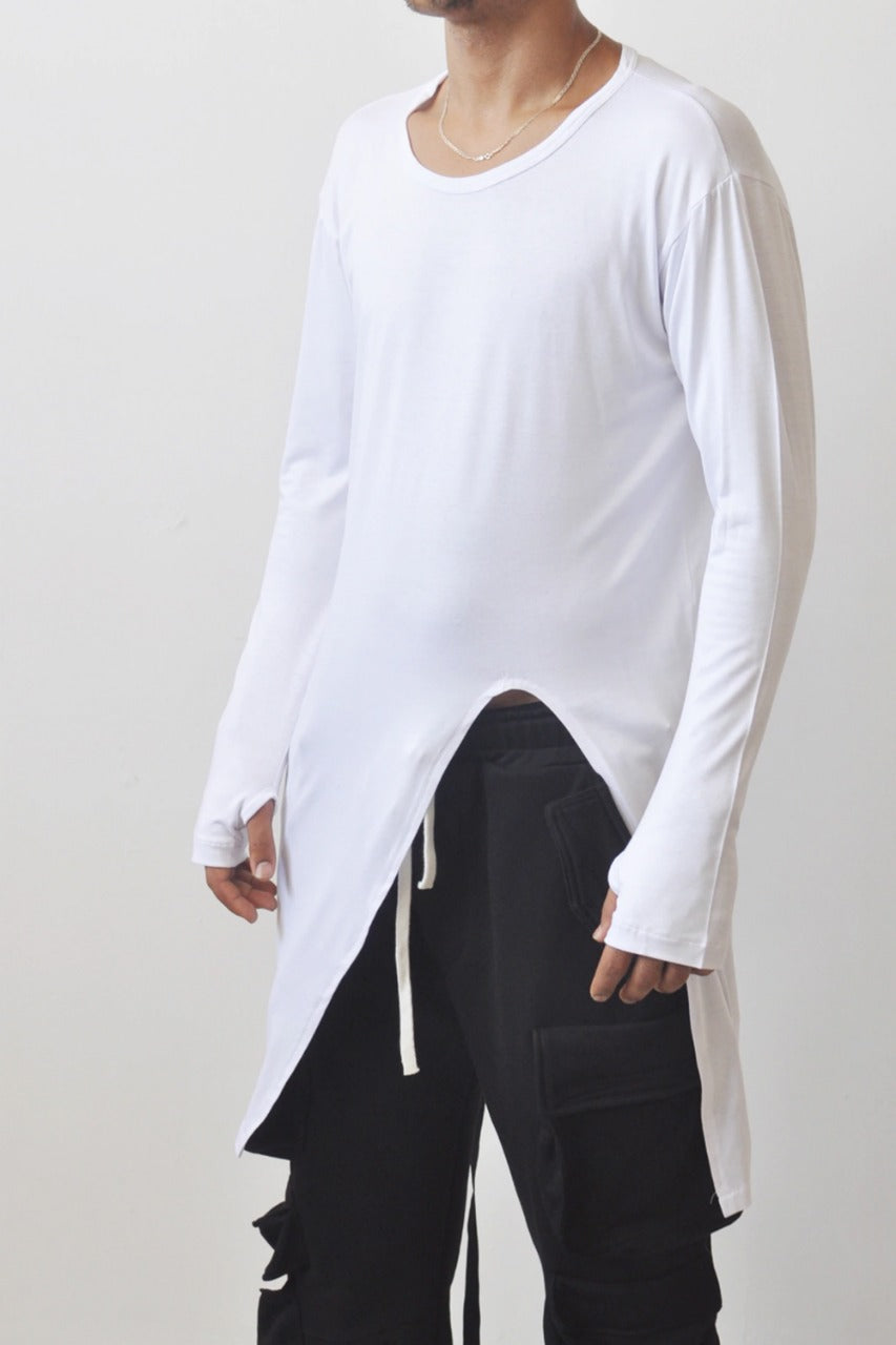 Assassin Style Asymmetrical White Tshirt