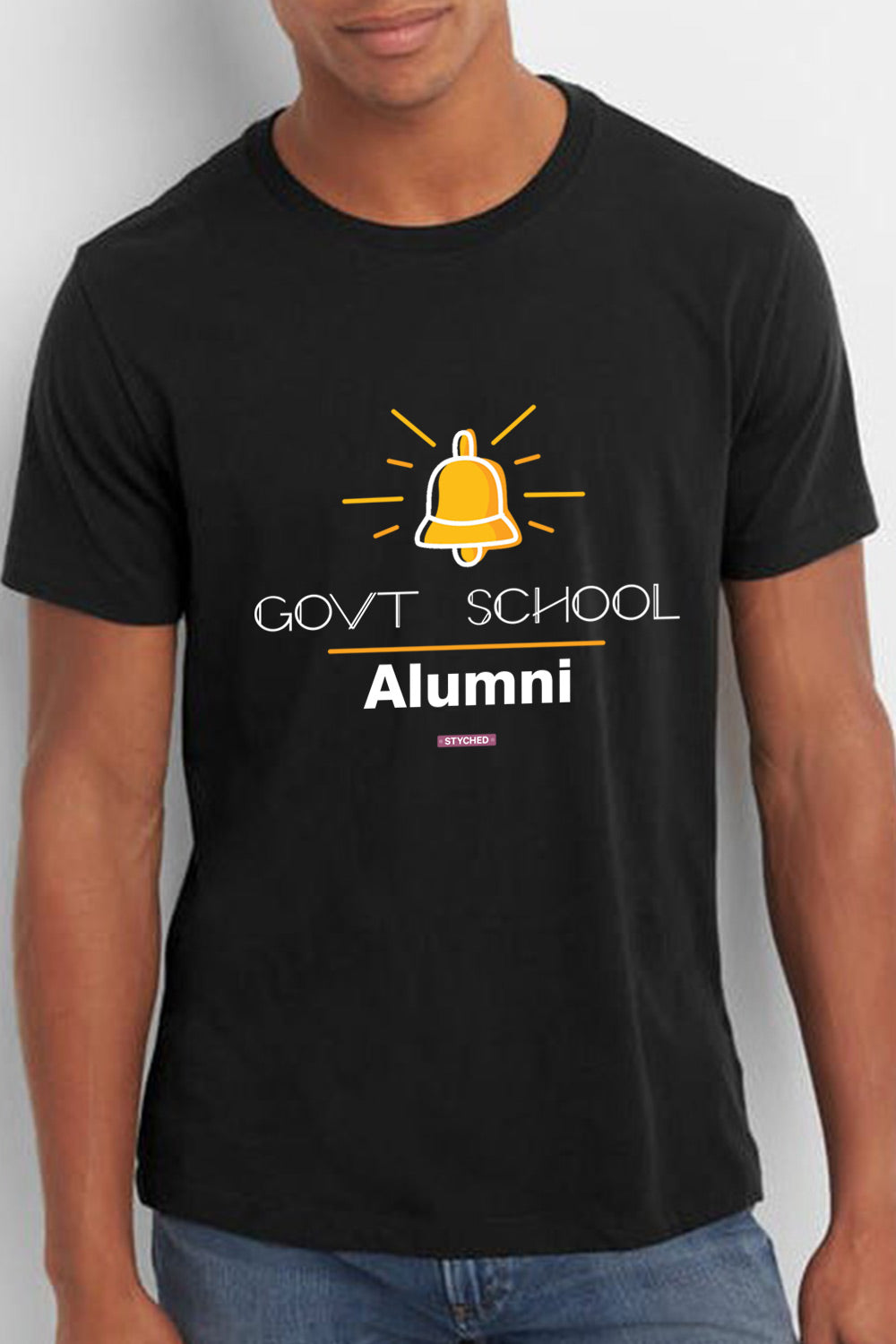 Save Govt. Schools Movement Tee - Styched in India Graphic T-Shirt Black Color