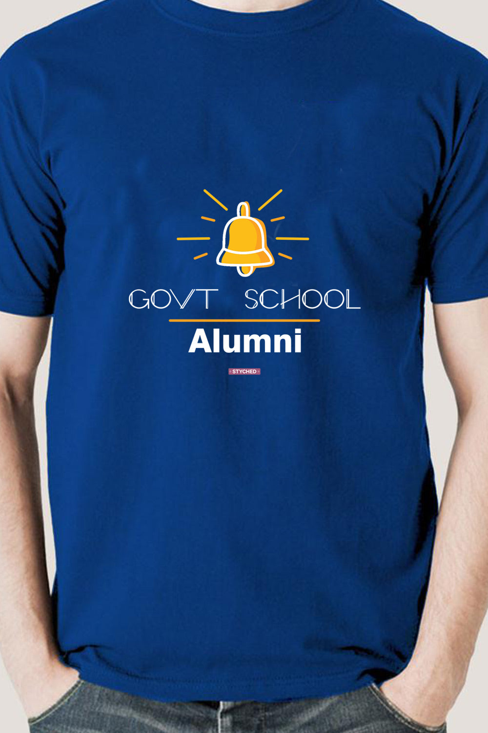 Save Govt. Schools Movement Tee - Styched in India Graphic T-Shirt Blue Color