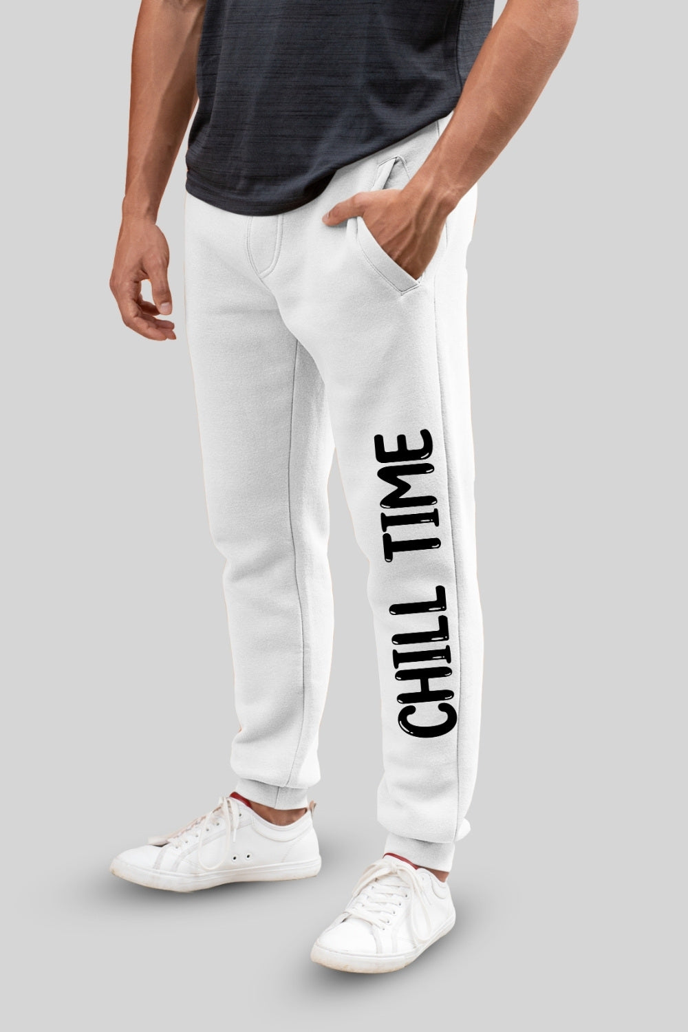 Chill Time White Jogger