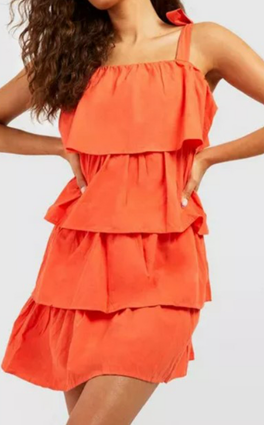 Dynamic Orange Dress