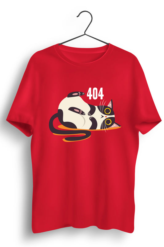 404 Cat : Graphic Printed Red Tshirt