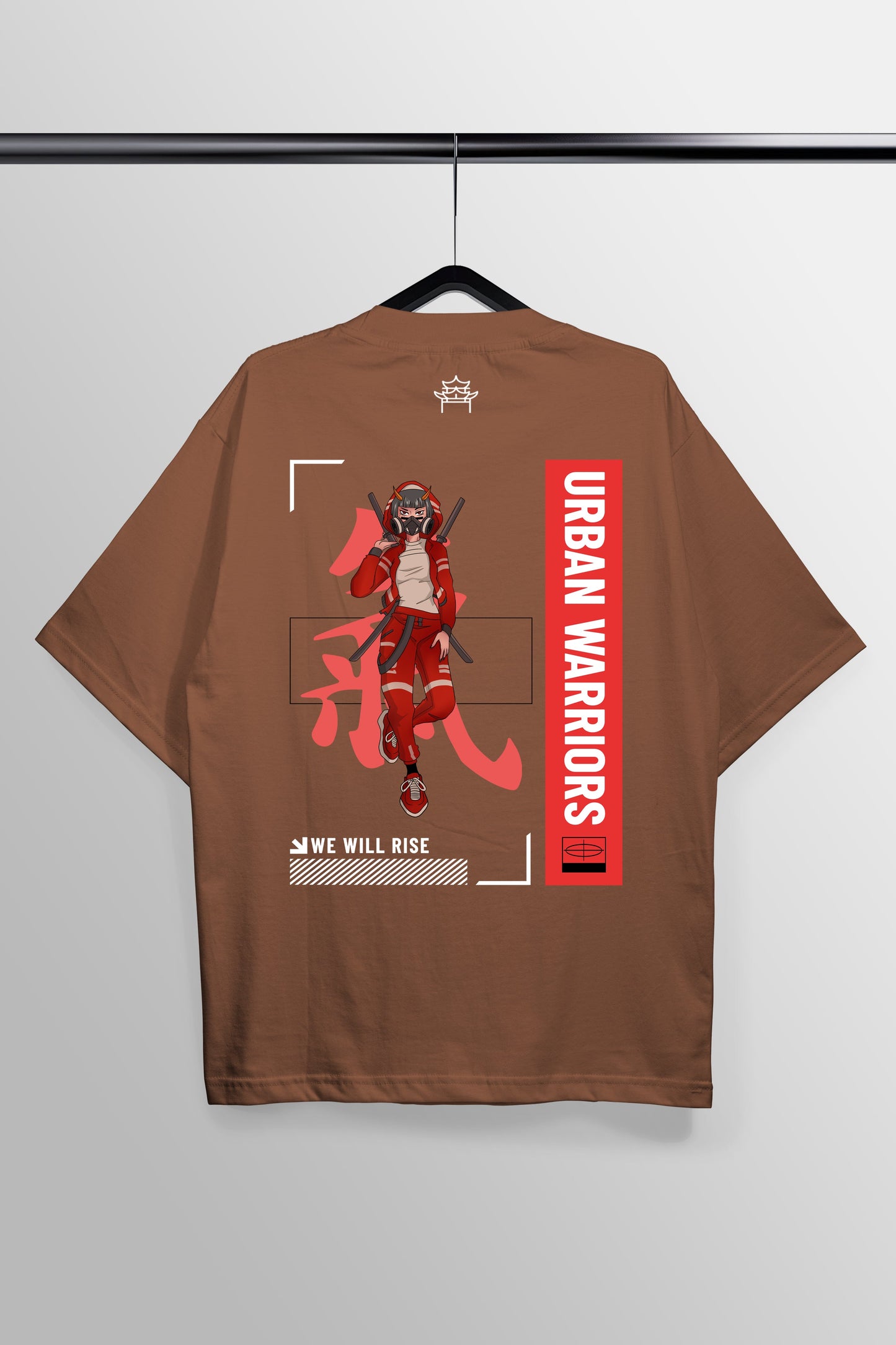 Urban Warriors Brown Oversized Tee