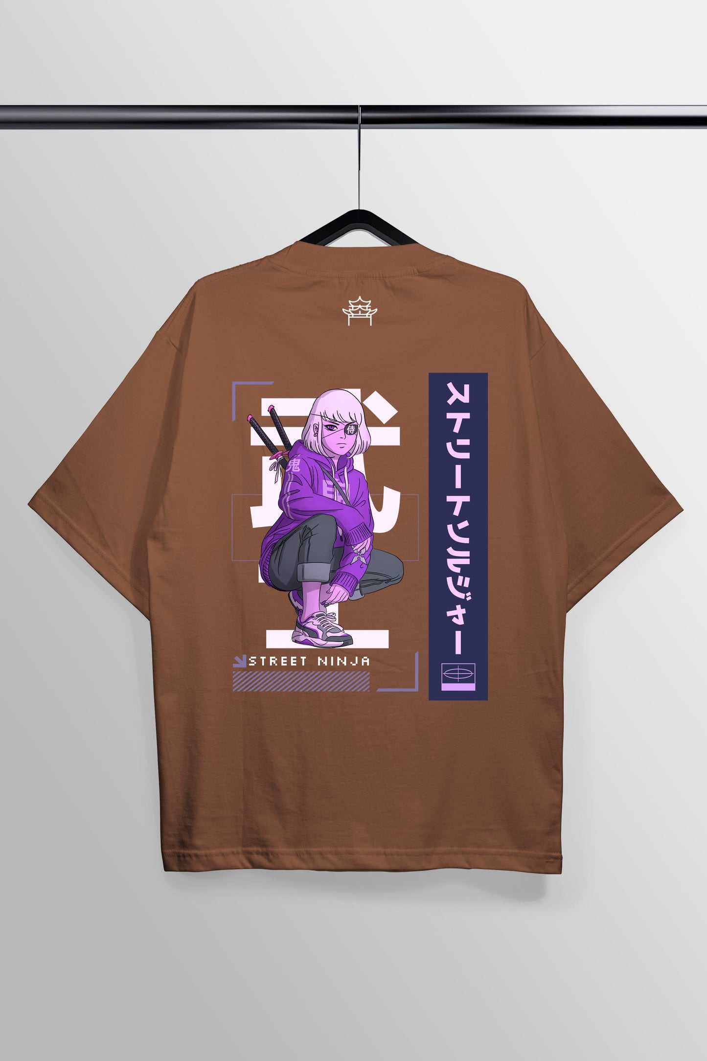 Street Ninja Brown Oversized Tee