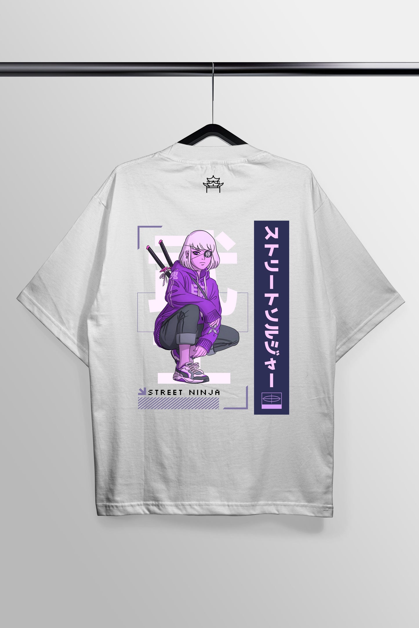 Street Ninja White Oversized Tee