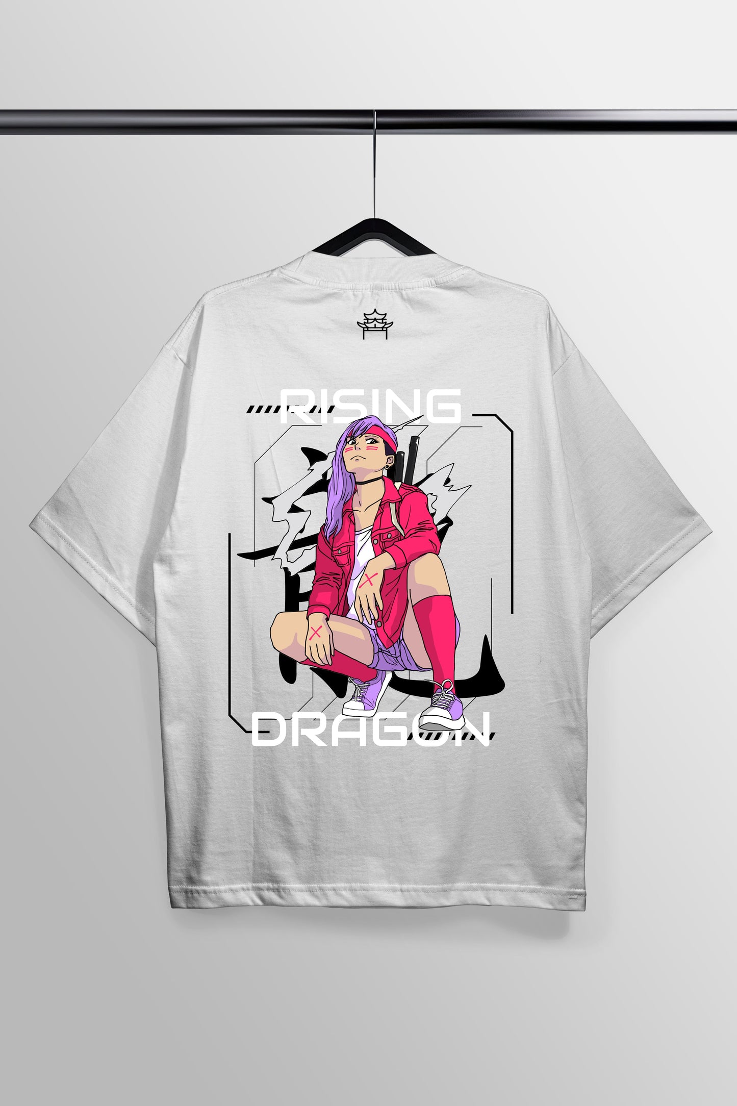 Rising Dragon White Oversized Tee
