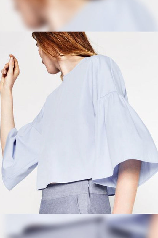 Bella Ruffle Blue Top