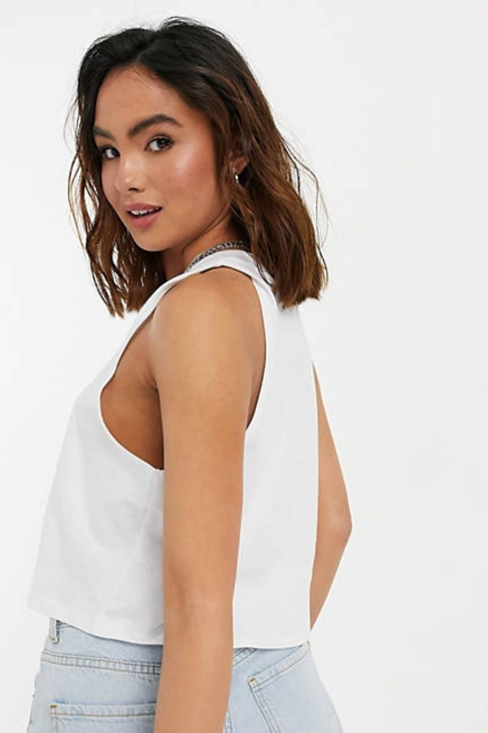 Crop Swing Tank In White