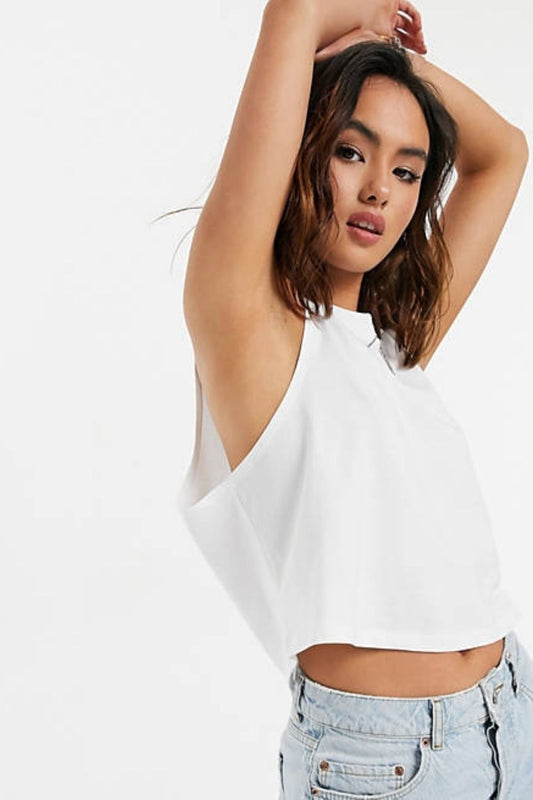Crop Swing Tank In White